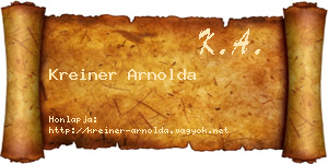 Kreiner Arnolda névjegykártya